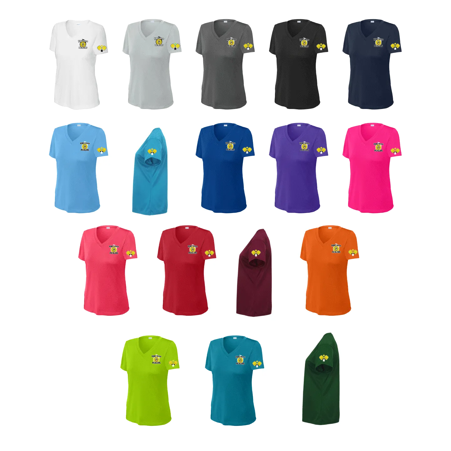 2024 Peace River Picklers Pickleball Ladies Performance Short Sleeve Shirt - Design 4