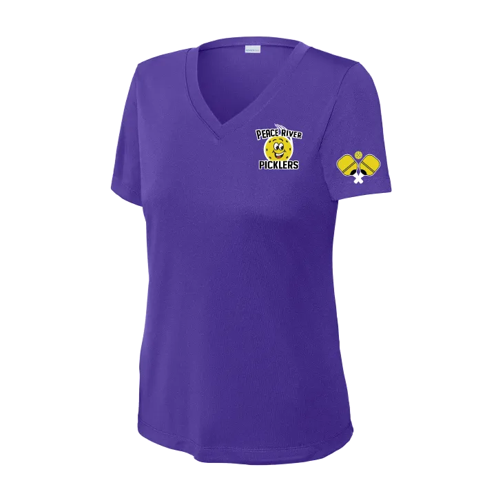 2024 Peace River Picklers Pickleball Ladies Performance Short Sleeve Shirt - Design 4