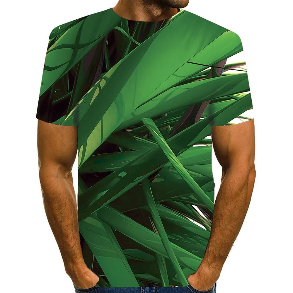 3D Graphic Printed Short Sleeve Shirts Abstract Printing