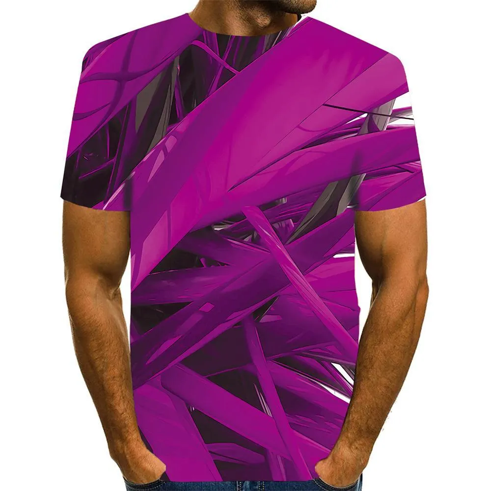 3D Graphic Printed Short Sleeve Shirts Abstract Printing