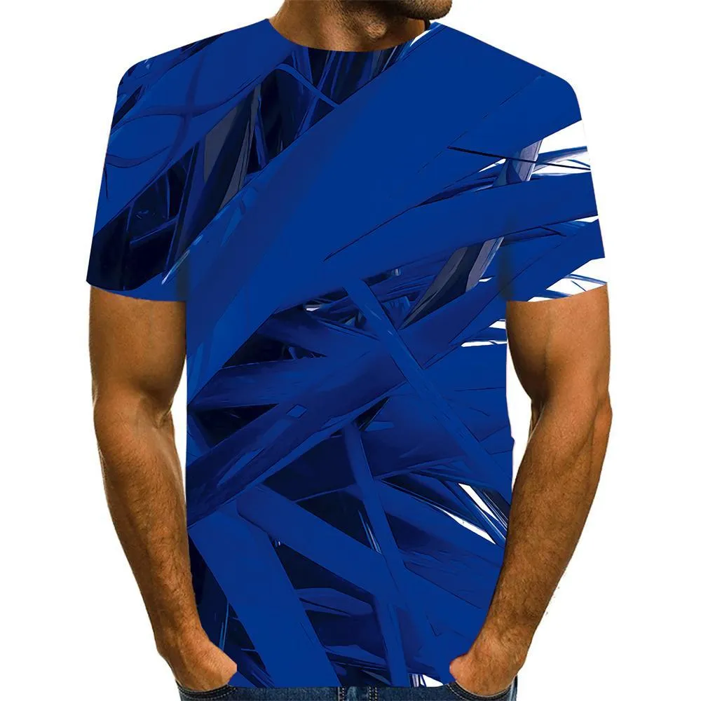 3D Graphic Printed Short Sleeve Shirts Abstract Printing