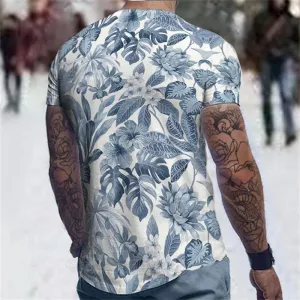 3D Graphic Printed Short Sleeve Shirts Geometric