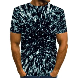 3D Graphic Printed Short Sleeve Shirts Optical Illusion