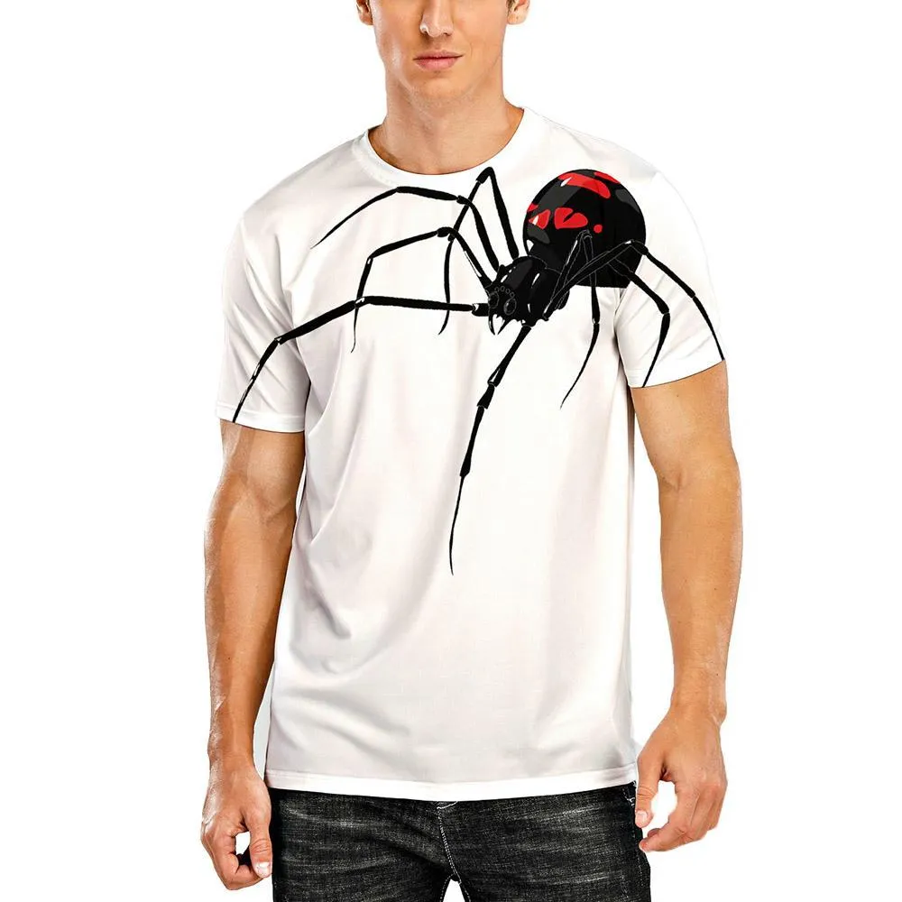 3D Graphic Printed Short Sleeve Shirts Spider
