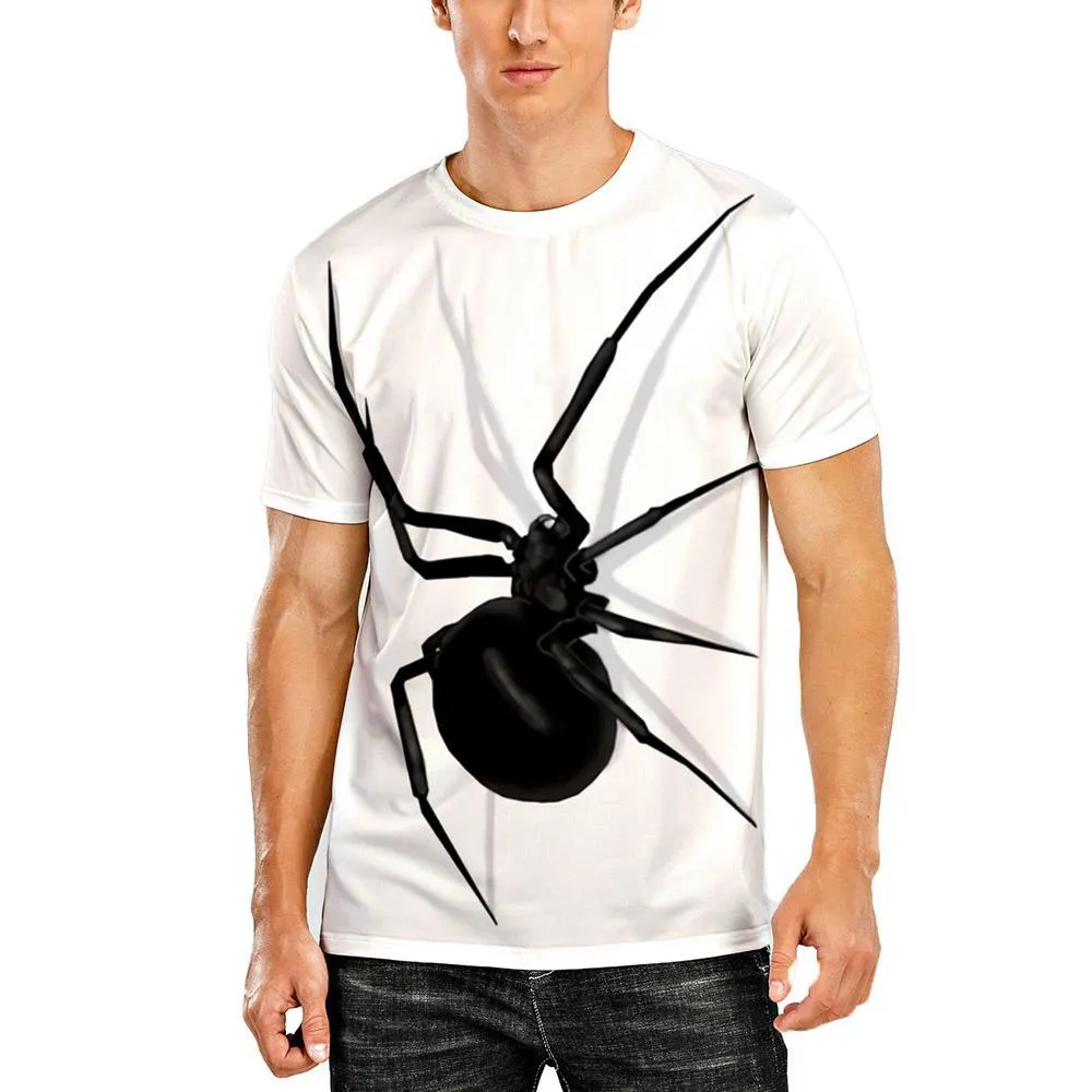 3D Graphic Printed Short Sleeve Shirts Spider