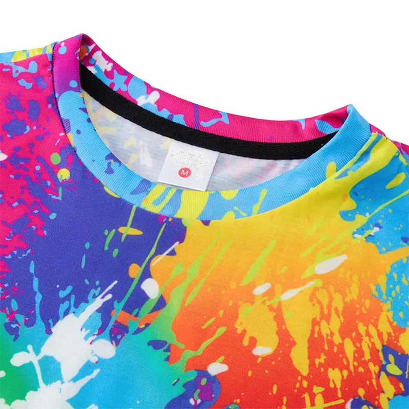 3D Graphic Printed Short Sleeve Shirts Splash