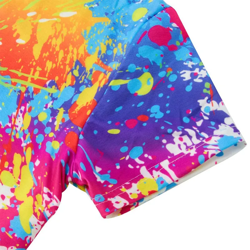 3D Graphic Printed Short Sleeve Shirts Splash