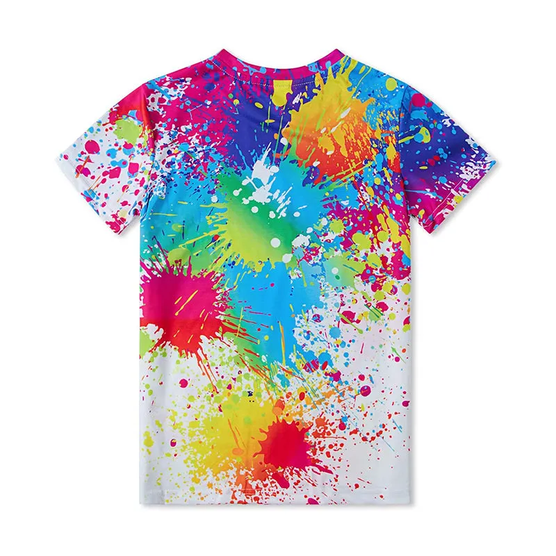 3D Graphic Printed Short Sleeve Shirts Splash
