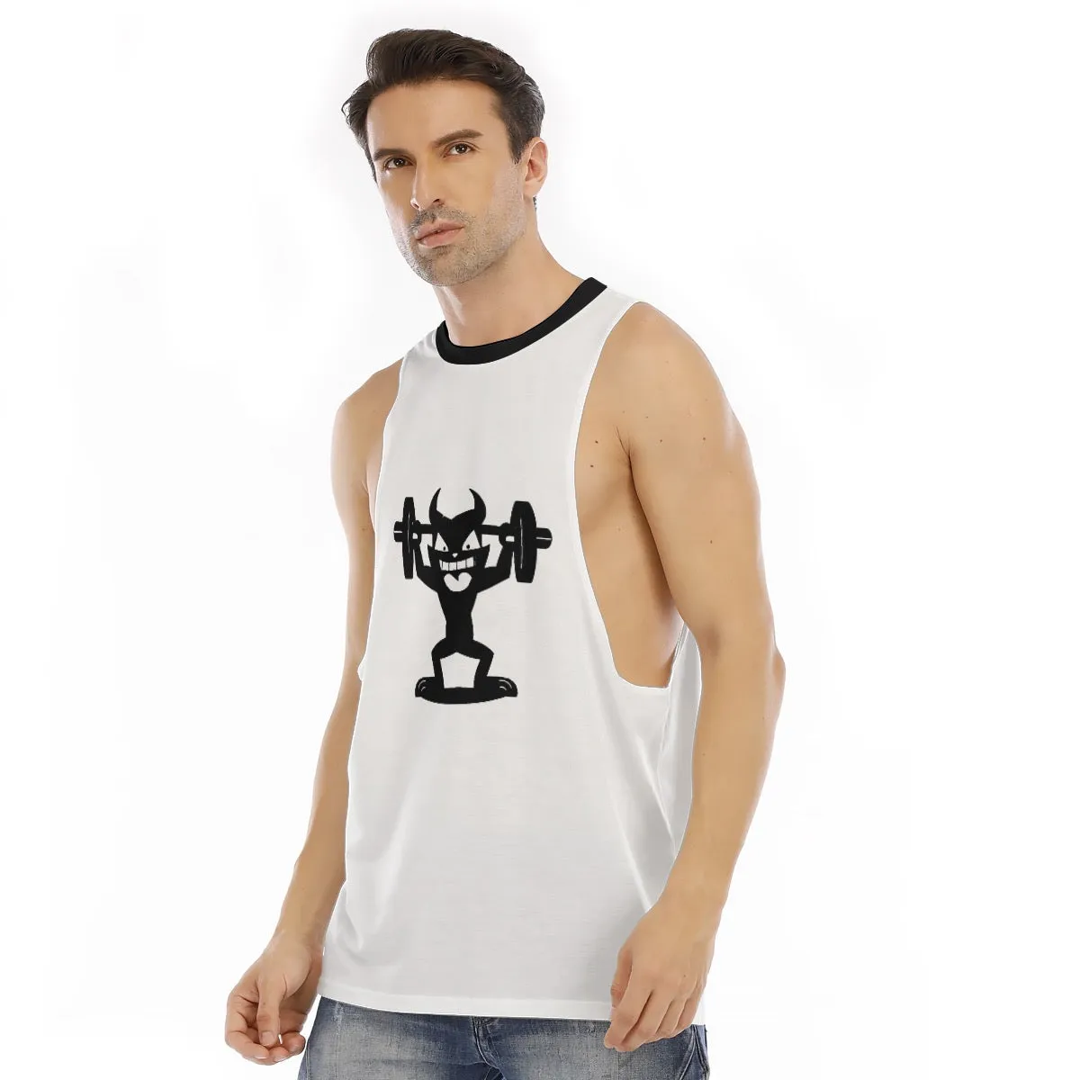 All-Over Print Men's O-neck Long Tank Top beastzone 145 print