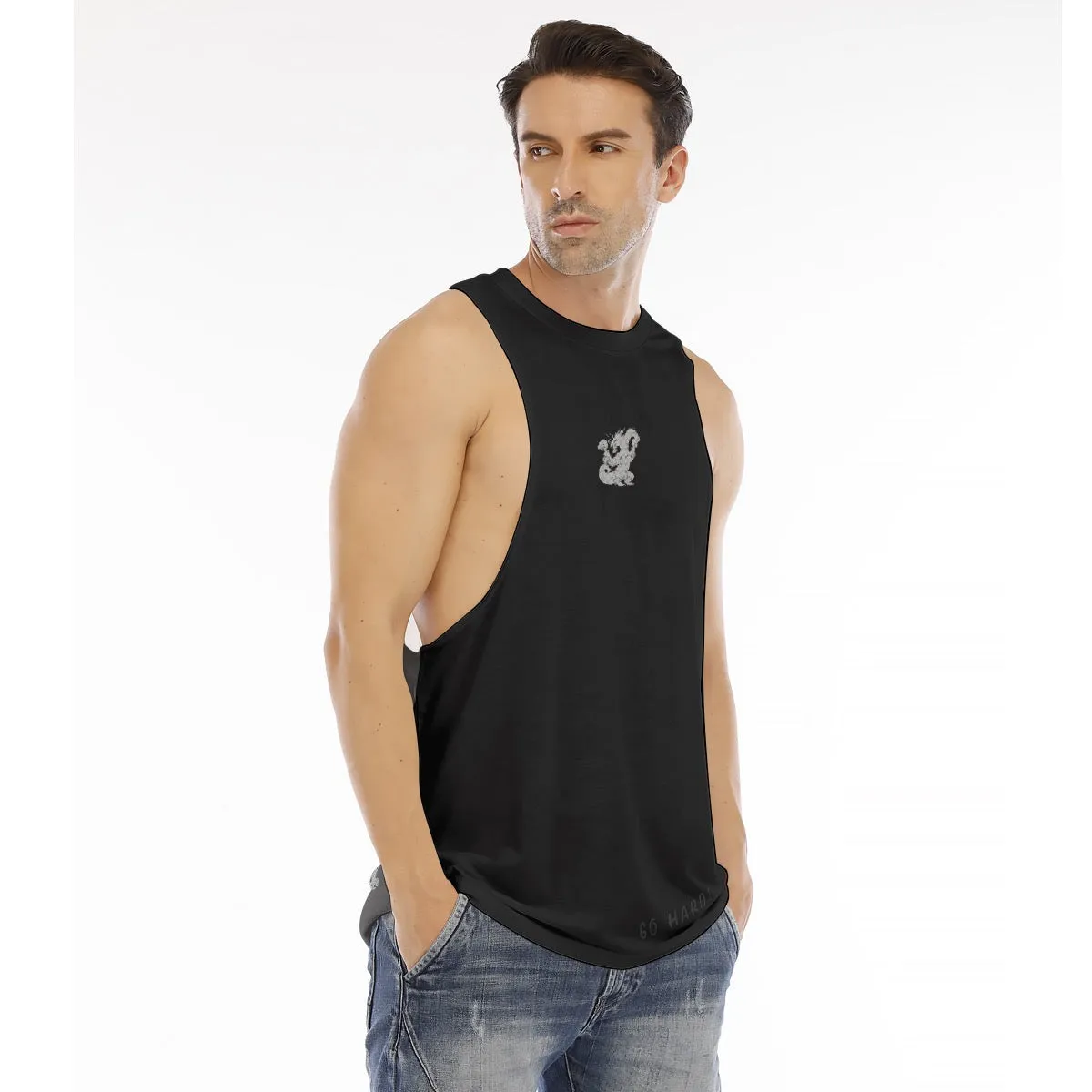 All-Over Print Men's O-neck Long Tank Top dragon go hard
