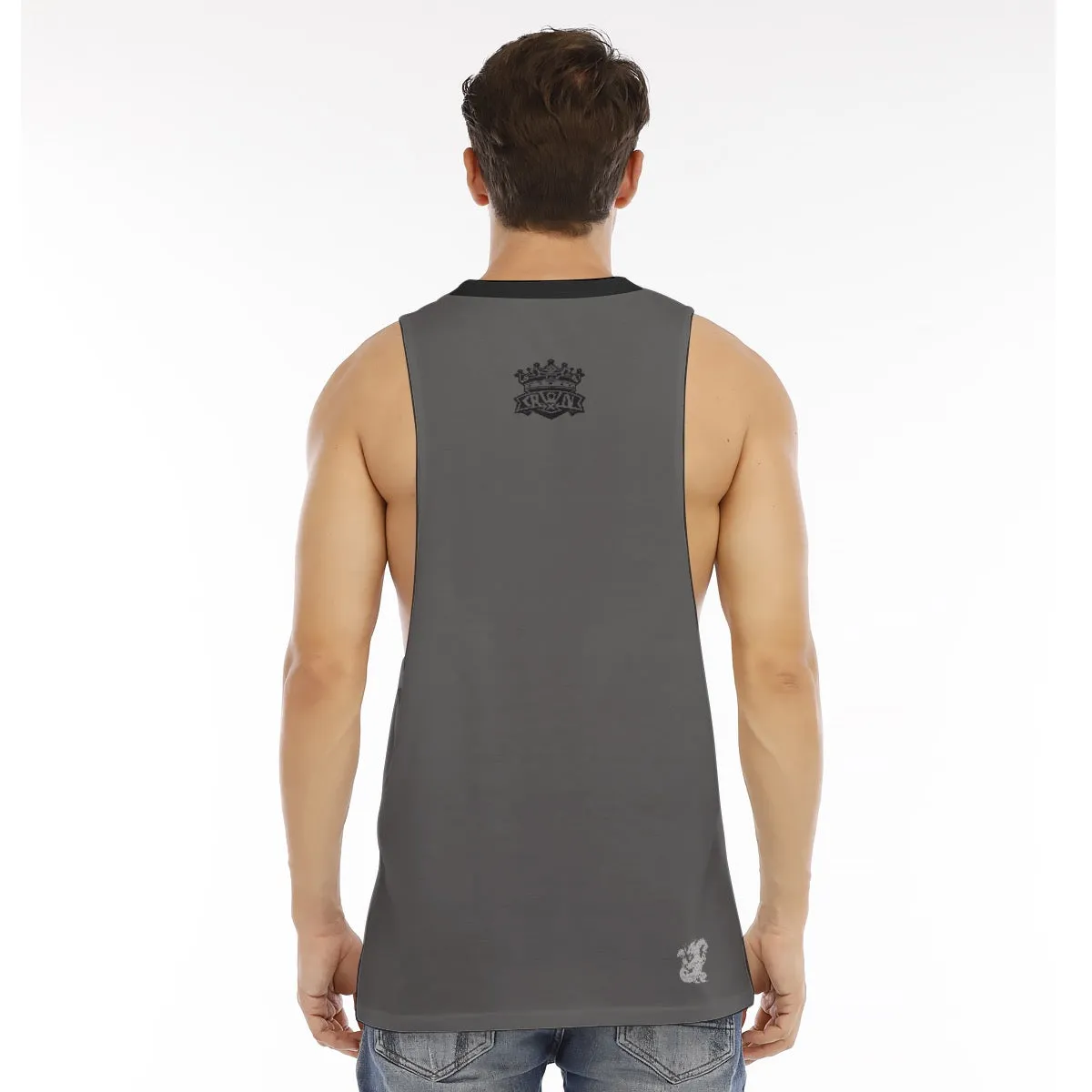 All-Over Print Men's O-neck Long Tank Top dragon go hard