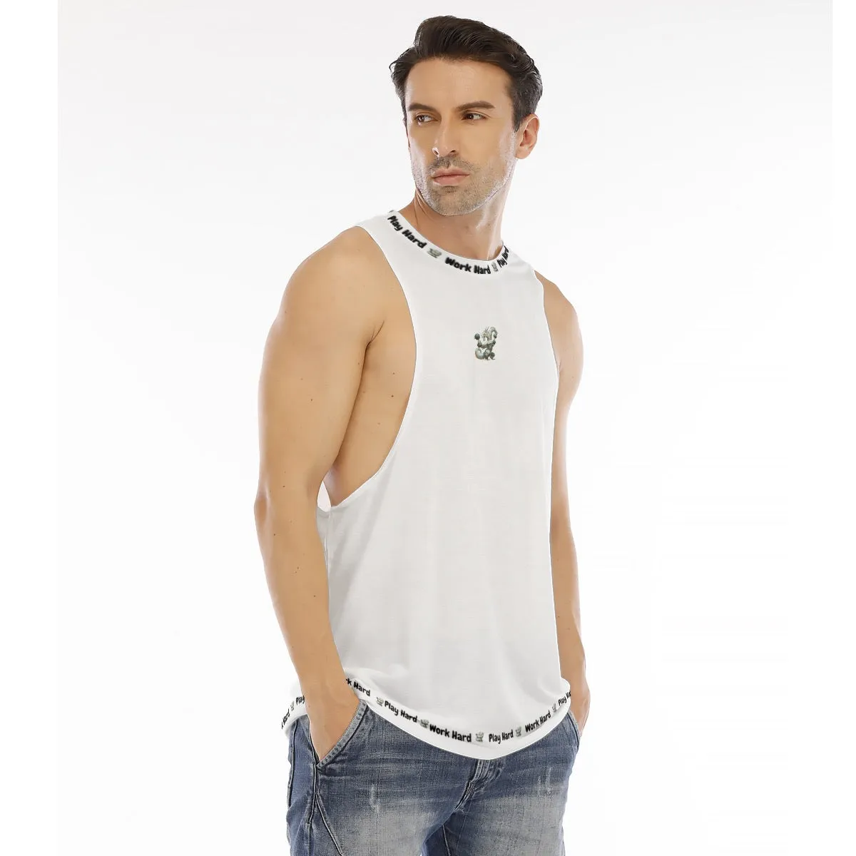 All-Over Print Men's O-neck Long Tank Top dragon whph