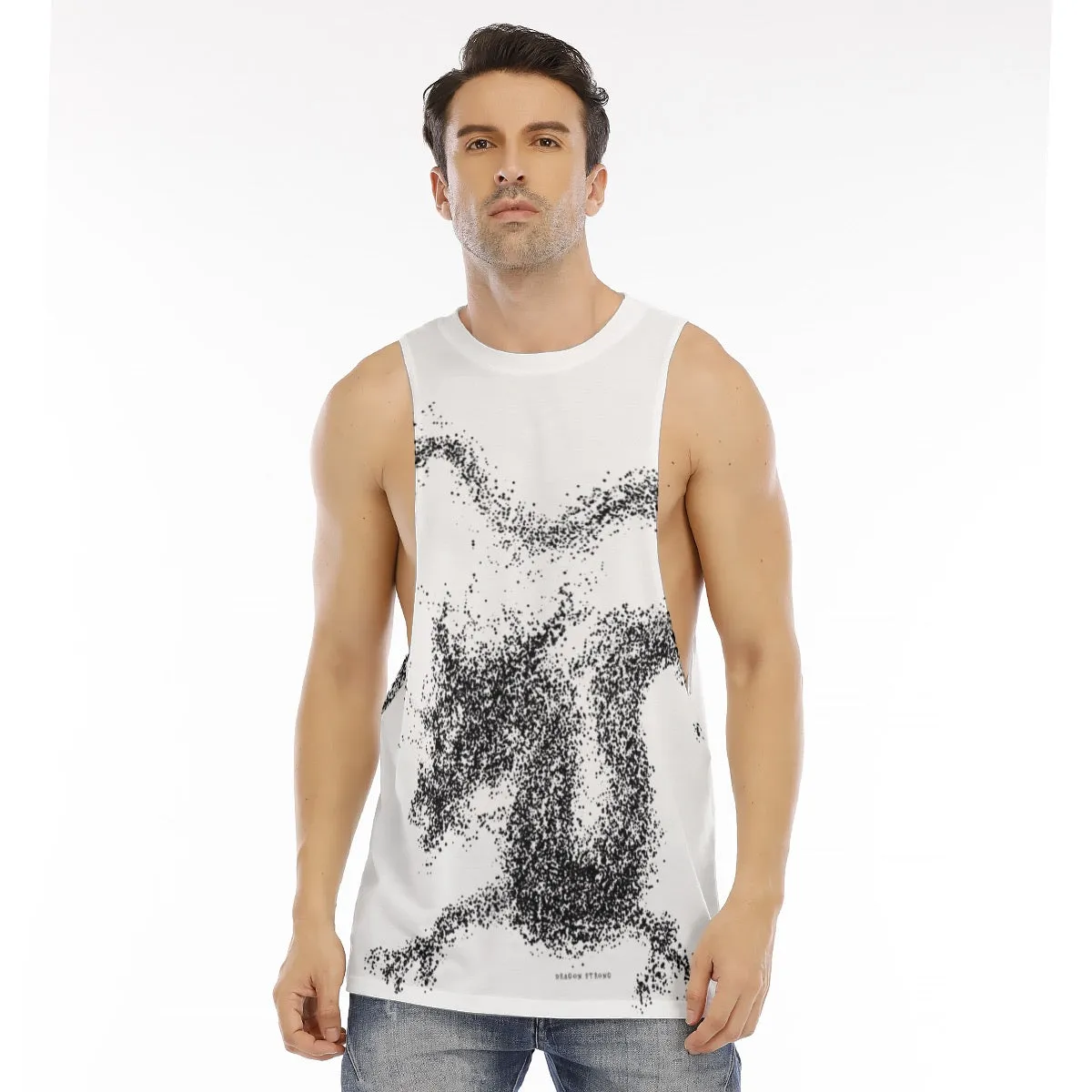 All-Over Print Men's O-neck Long Tank Top dragoon strong
