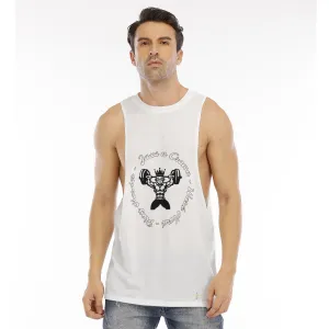 All-Over Print Men's O-neck Long Tank Top fitness theme