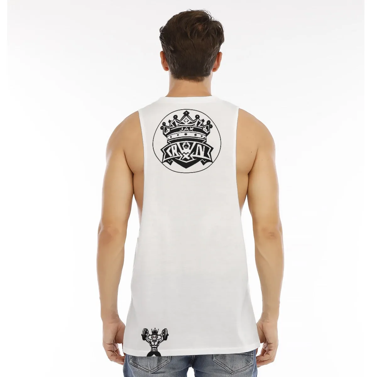 All-Over Print Men's O-neck Long Tank Top fitness theme
