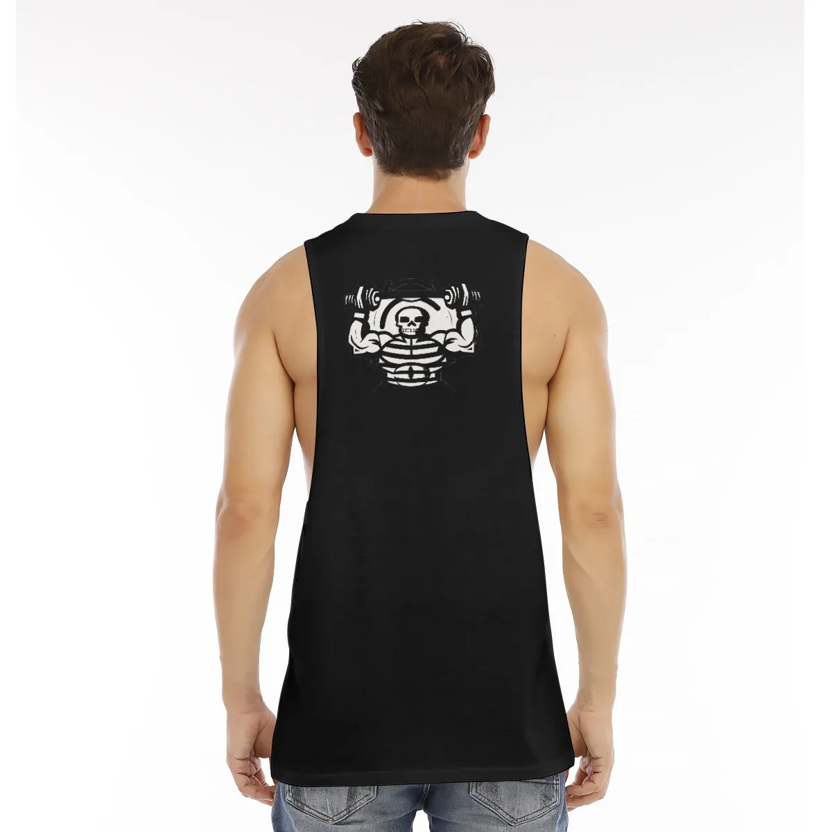 All-Over Print Men's O-neck Long Tank Top Jaxs go hard print