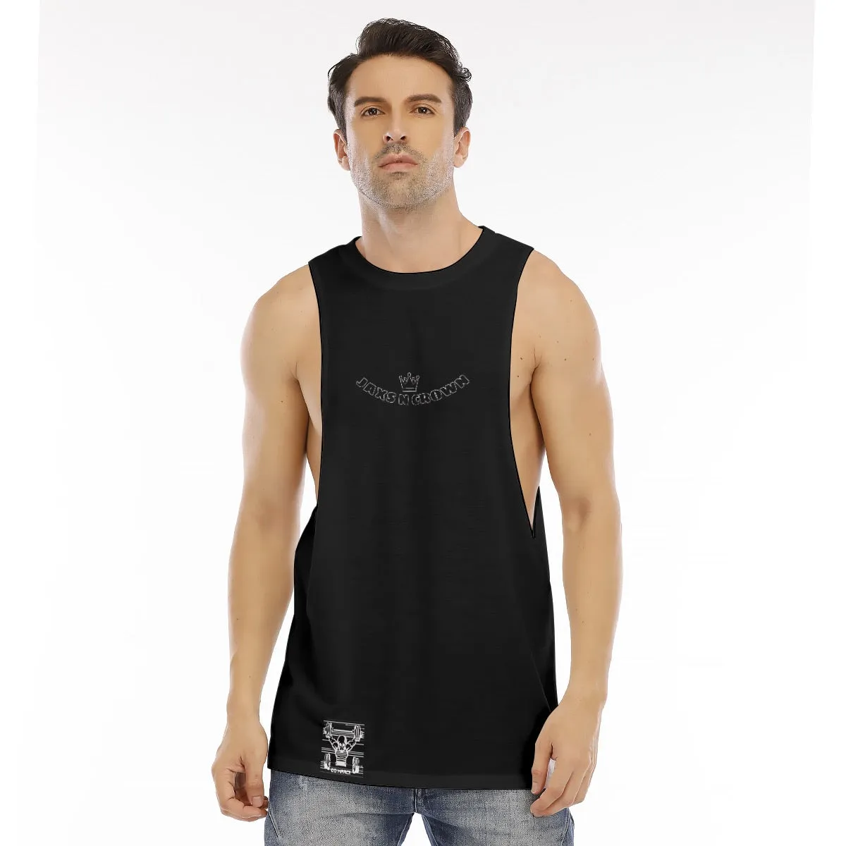 All-Over Print Men's O-neck Long Tank Top Jaxs go hard print