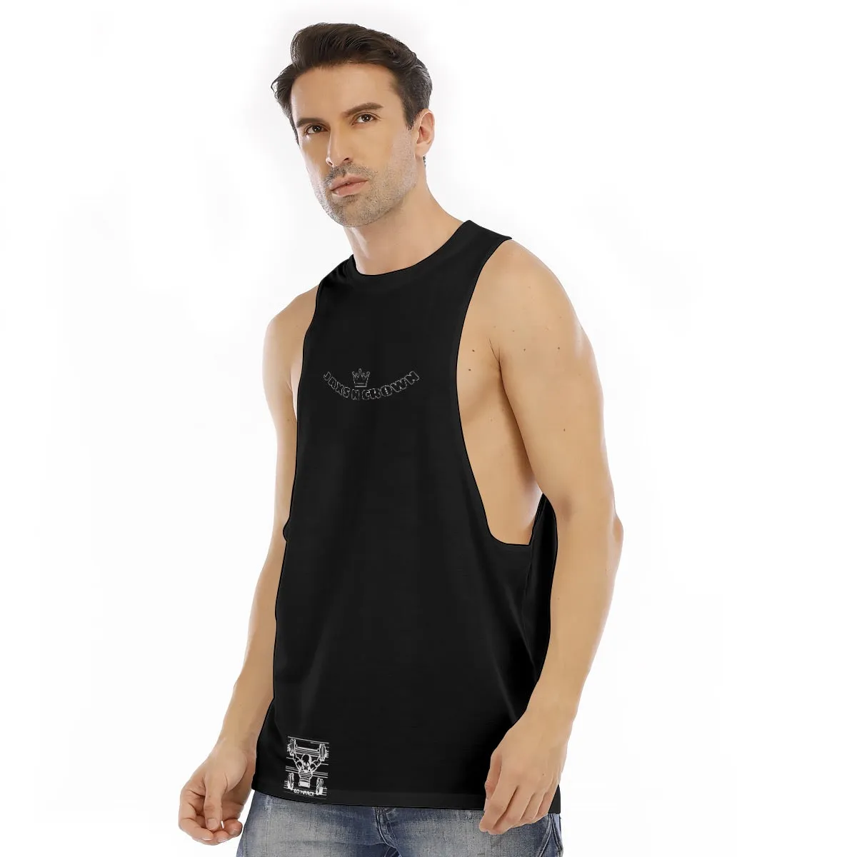 All-Over Print Men's O-neck Long Tank Top Jaxs go hard print