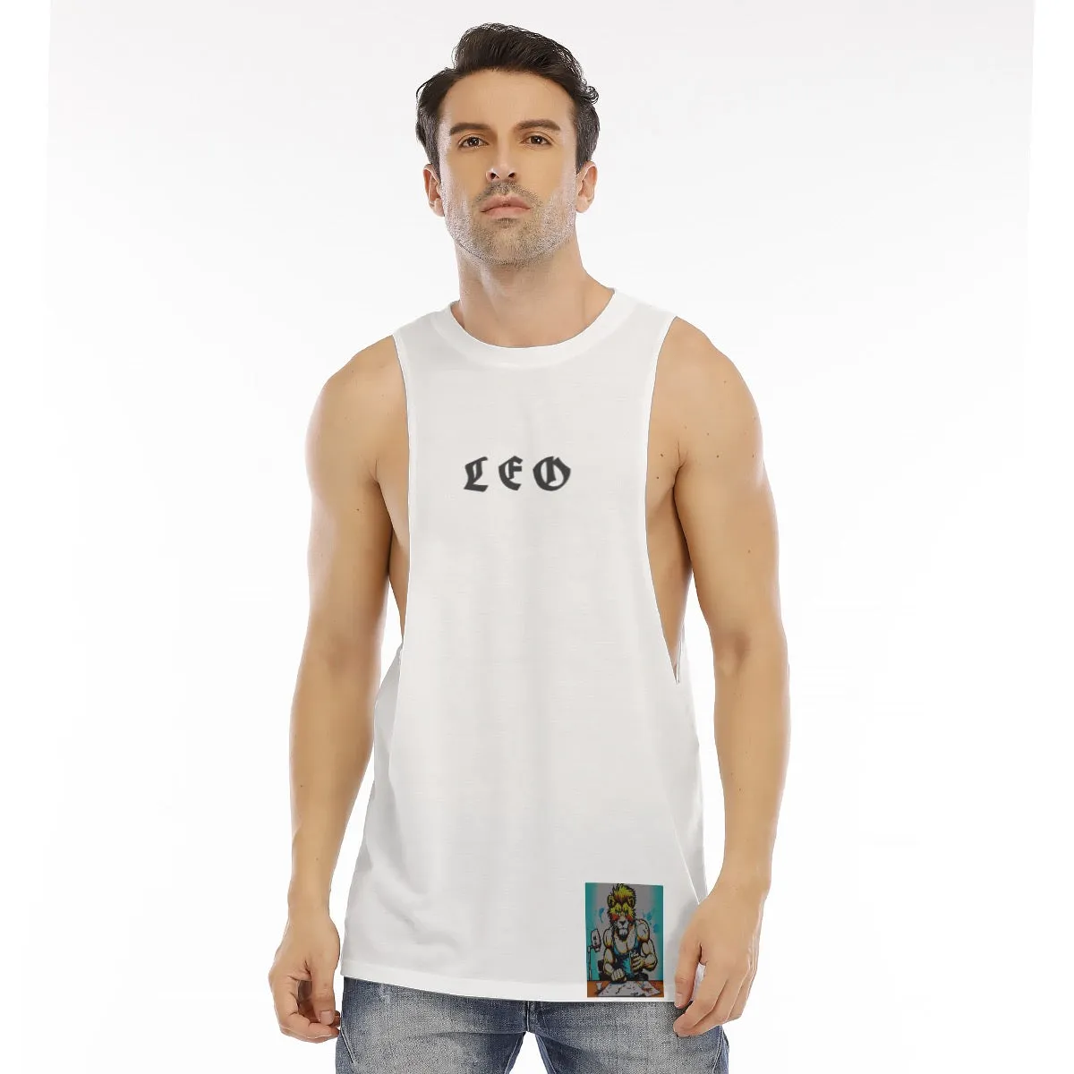 All-Over Print Men's O-neck Long Tank Top LEO2  Jaxs n crown