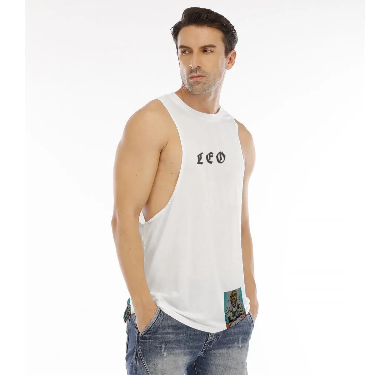 All-Over Print Men's O-neck Long Tank Top LEO2  Jaxs n crown