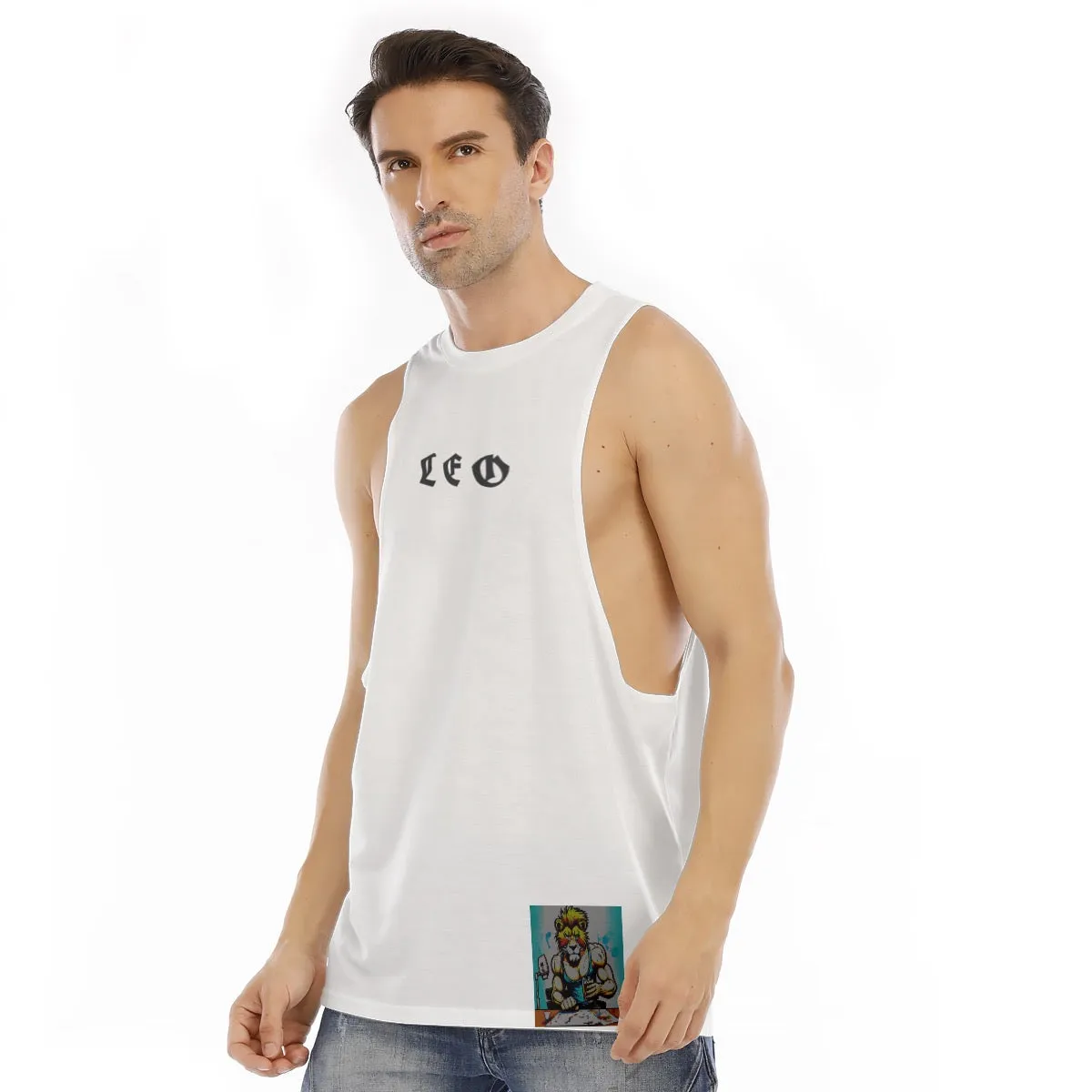 All-Over Print Men's O-neck Long Tank Top LEO2  Jaxs n crown