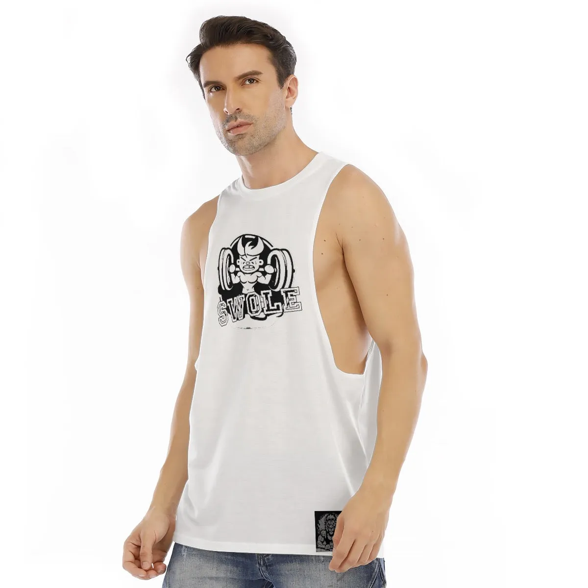 All-Over Print Men's O-neck Long Tank Top lion Podcaster