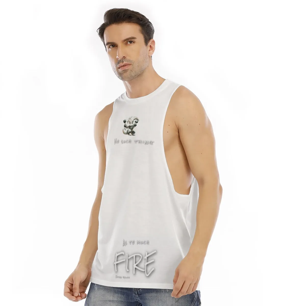 All-Over Print Men's O-neck Long Tank Top no such thing as fire below