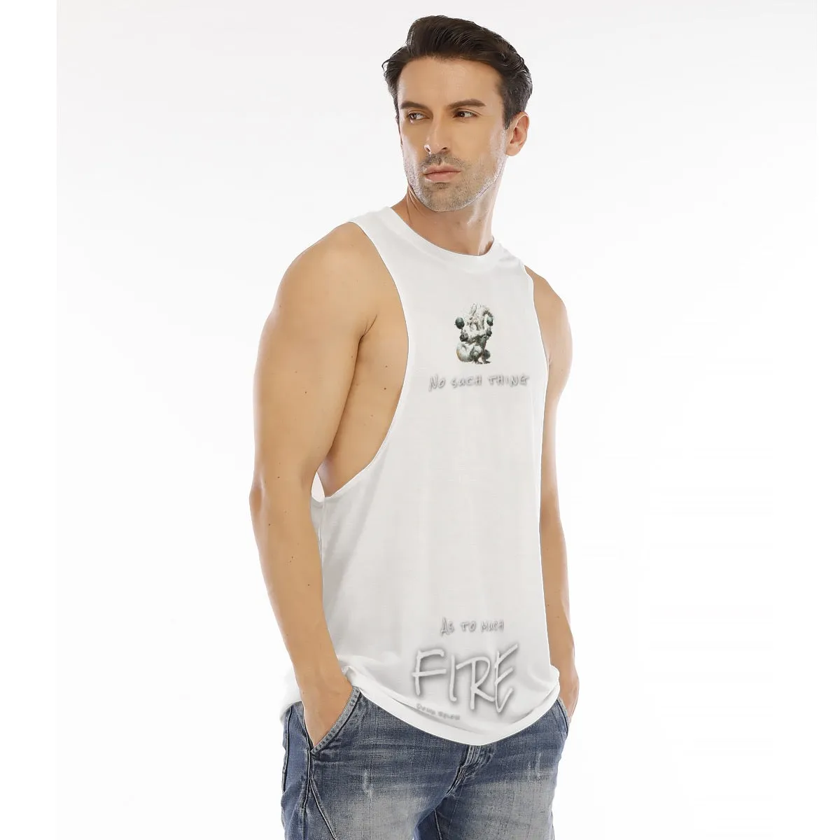 All-Over Print Men's O-neck Long Tank Top no such thing as fire below