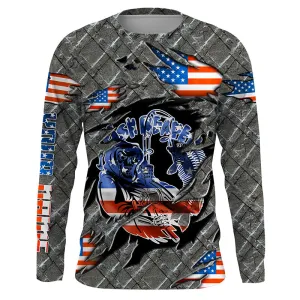 American flag Fish reaper Fishing Men's long sleeve fishing shirts TTS0688