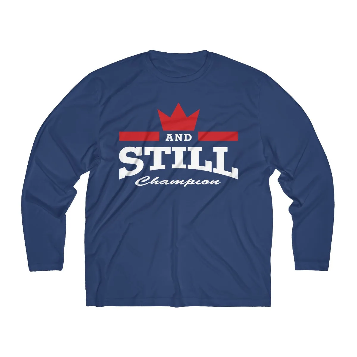 And Still Champion logo men's long-sleeve stay-dry tee