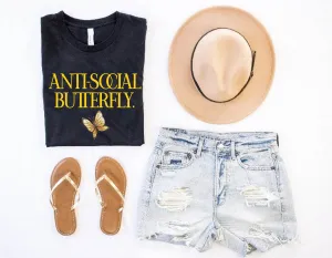 Anti Social Butterfly Shirt | Unisex Crew