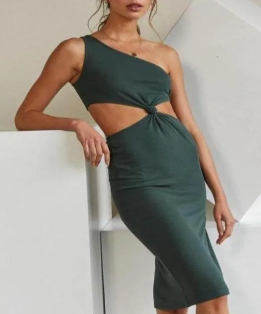 Anya Mint Cutout Bodycon Midi Dress