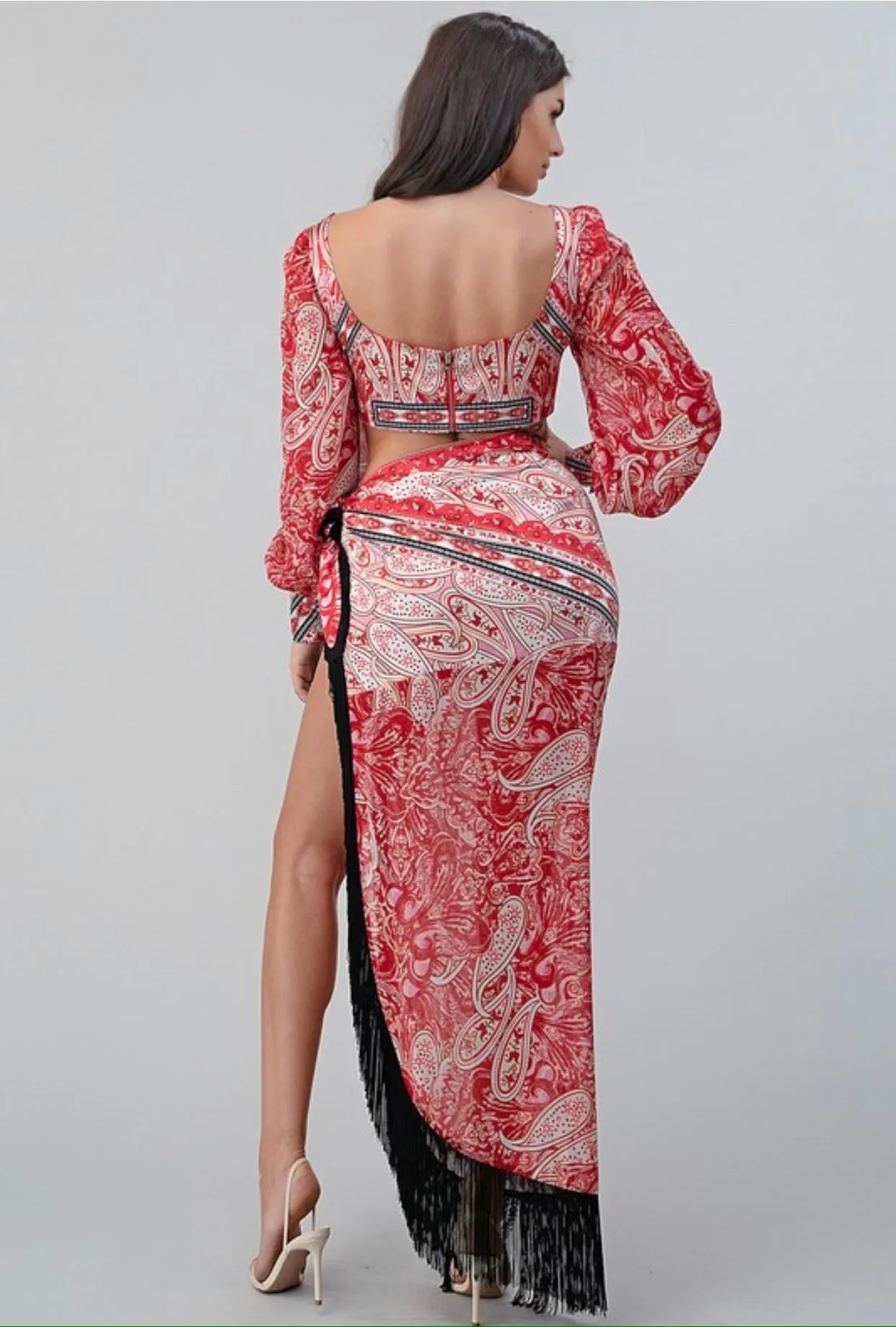 Arabian Stunner Fringe Skirt Set