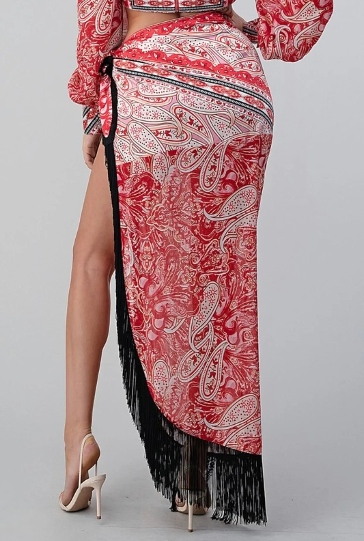 Arabian Stunner Fringe Skirt Set