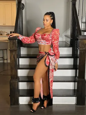 Arabian Stunner Fringe Skirt Set