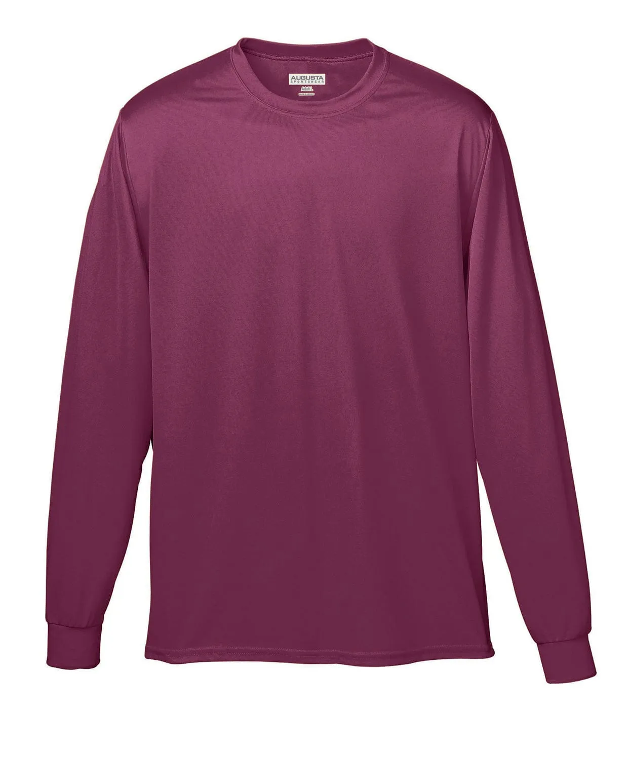 Augusta Long Sleeve Moisture Wicking T-Shirt | Maroon