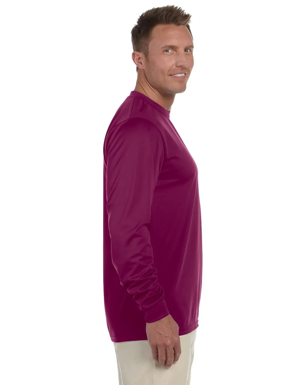 Augusta Long Sleeve Moisture Wicking T-Shirt | Maroon