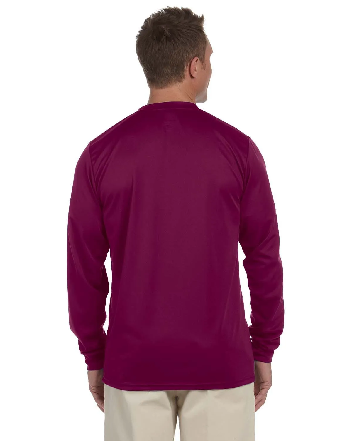 Augusta Long Sleeve Moisture Wicking T-Shirt | Maroon