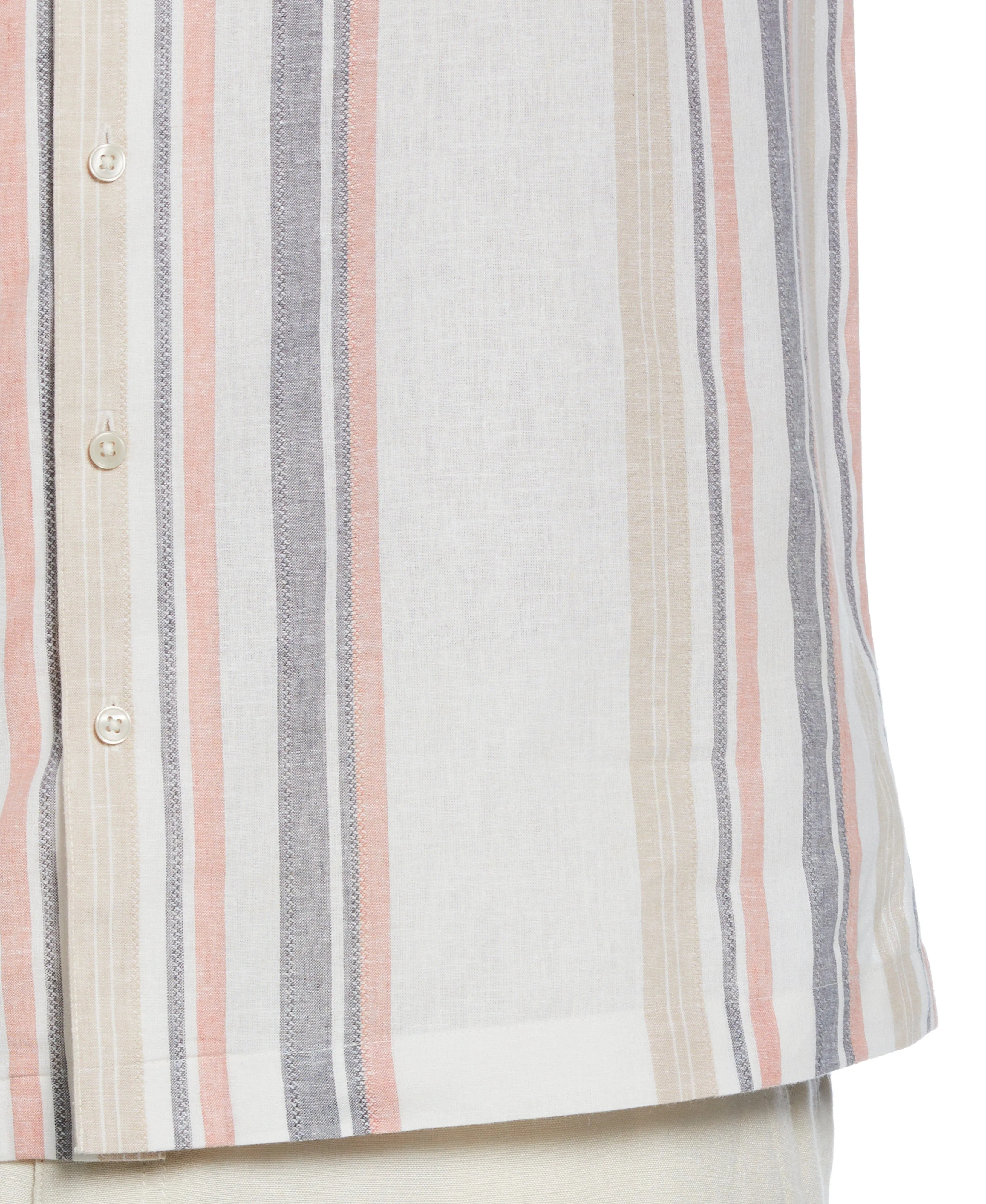 Big & Tall Linen Blend Striped Panel Shirt