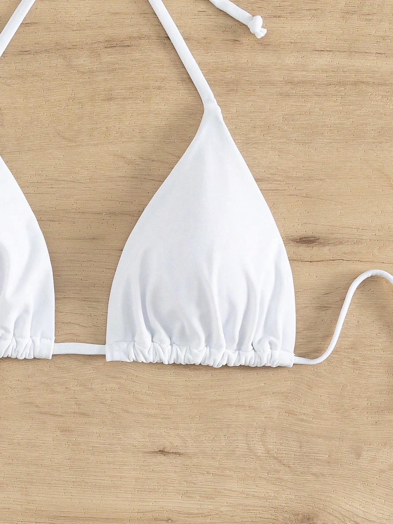 Bikini Triángulo Halter Unicolor
