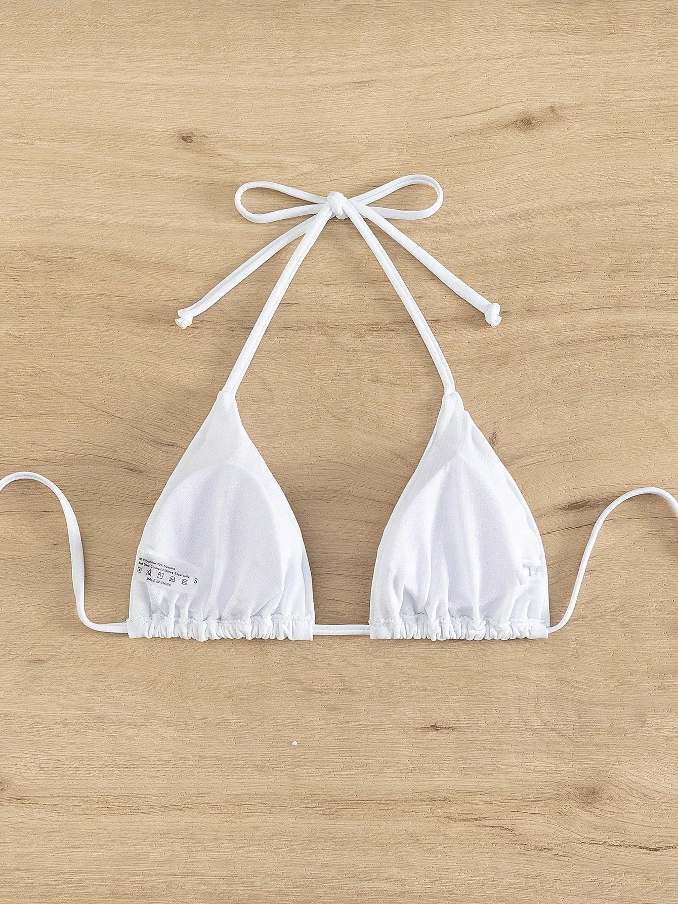 Bikini Triángulo Halter Unicolor