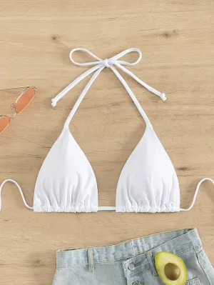 Bikini Triángulo Halter Unicolor