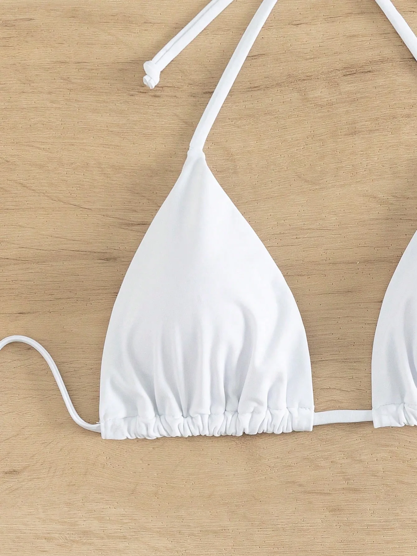 Bikini Triángulo Halter Unicolor