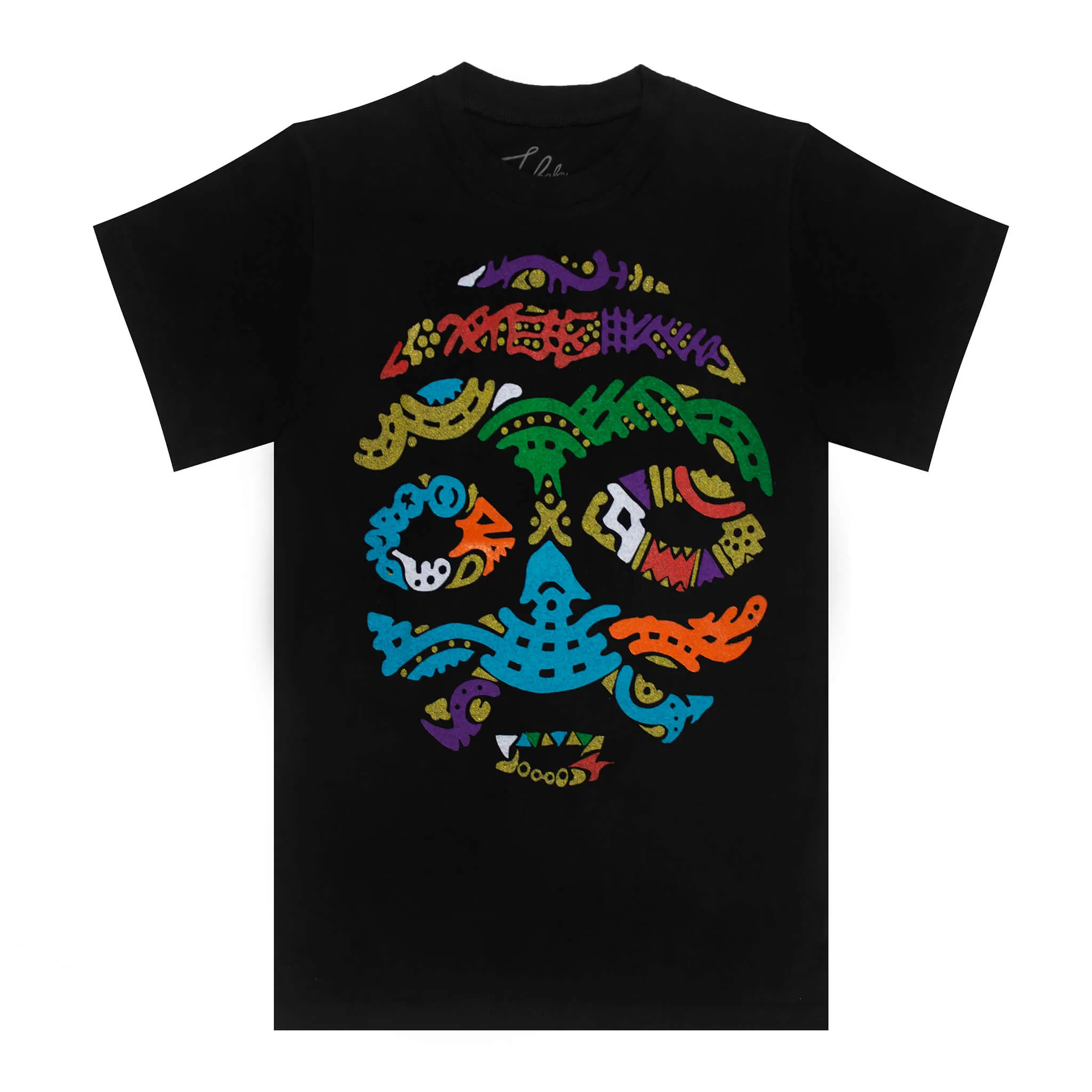 BORNO MAIDUGURI WARRIOR MASK WITH BLACK EYES (TODDLER SHORT SLEEVE T-SHIRT)