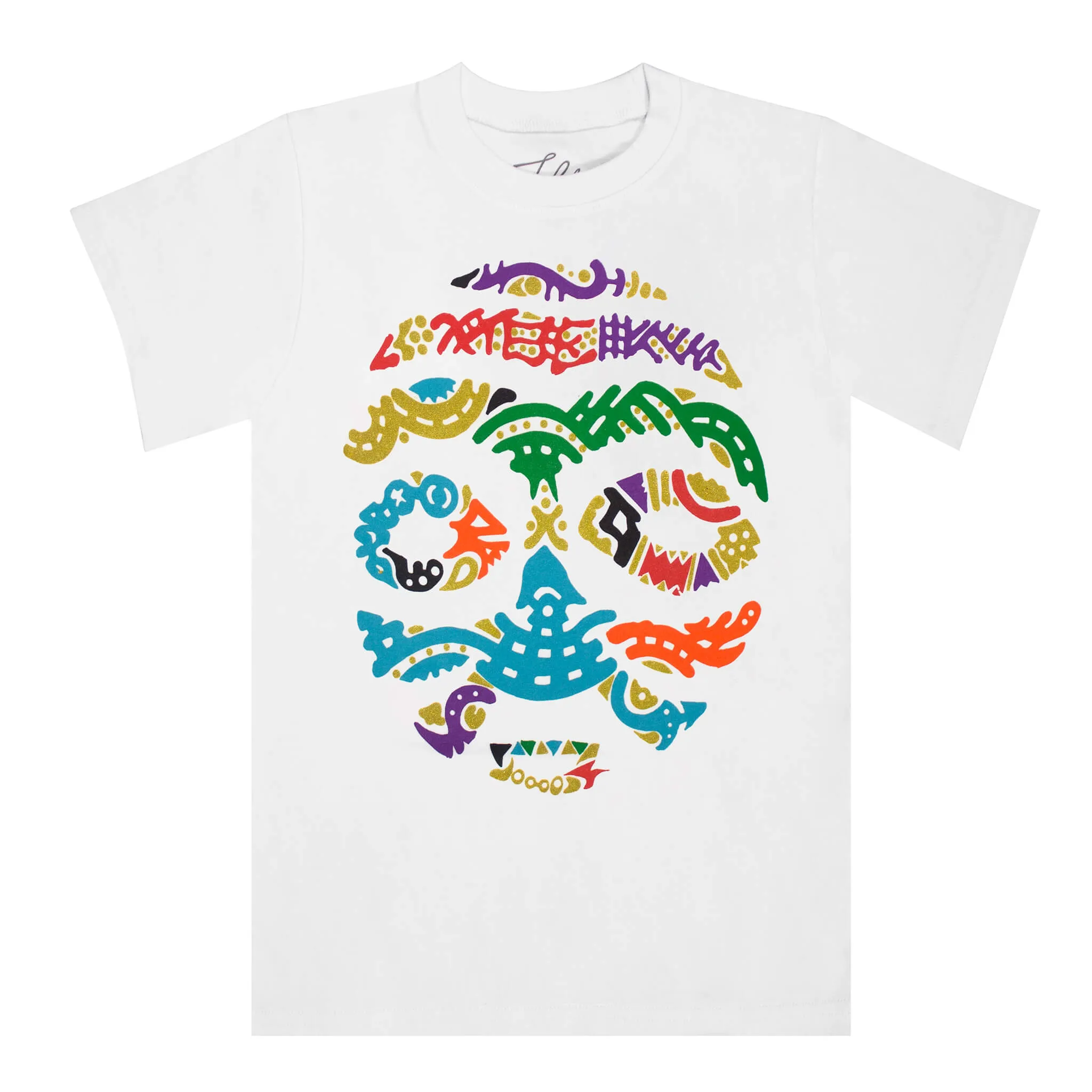 BORNO MAIDUGURI WARRIOR MASK WITH BLACK EYES (TODDLER SHORT SLEEVE T-SHIRT)