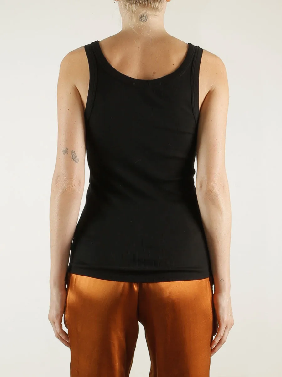 Cass Tank in Lightweight Rib - Black