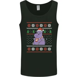 Christmas HIppo Xmas Hippopotamus Mens Vest Tank Top