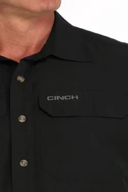Cinch Men's Long Sleeve Ripstop Solid Button-Down Western Shirt - Black