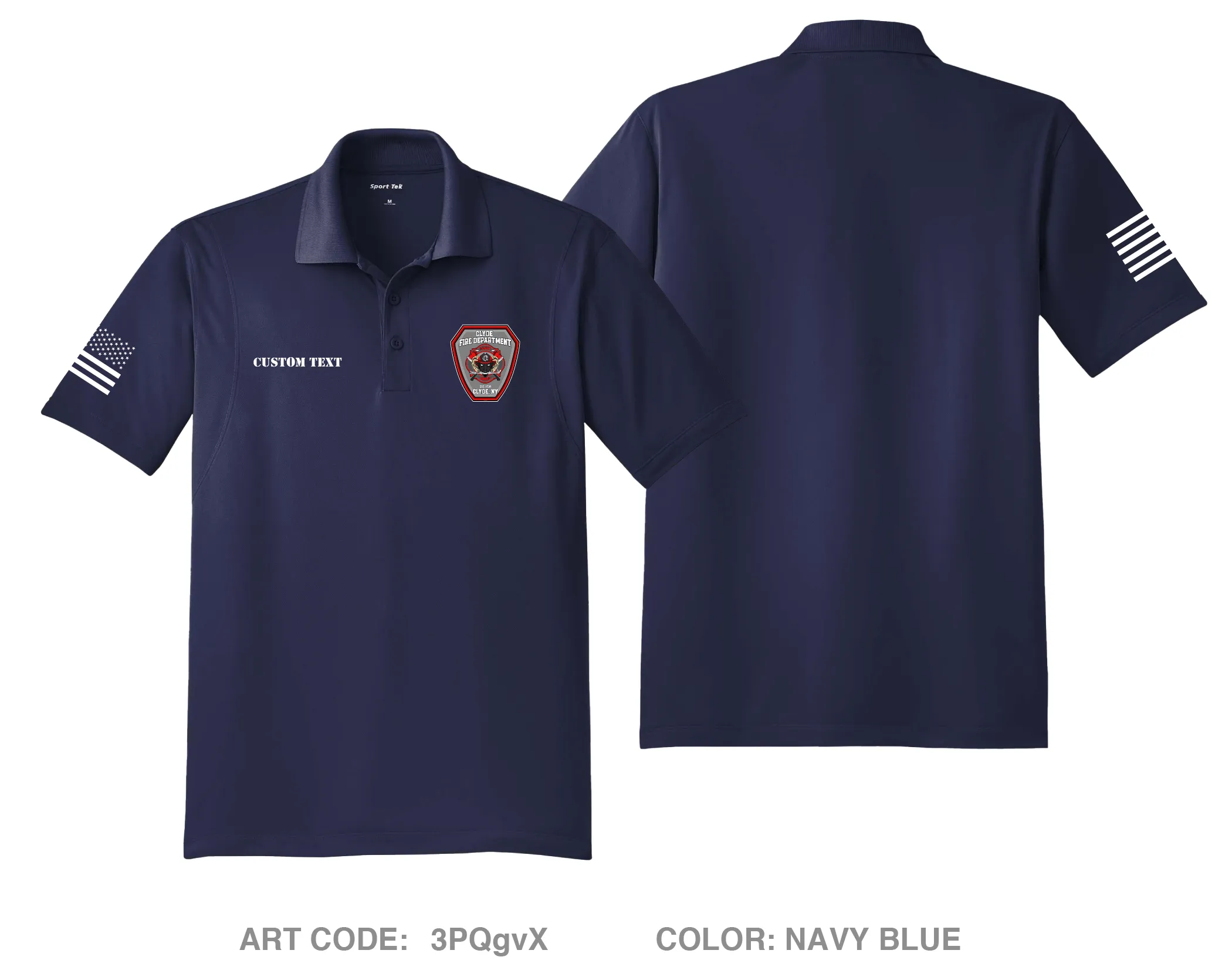 CUSTOM Clyde Fire Department Hi-Tech Performance Men's SS Polo - 3PQgvX