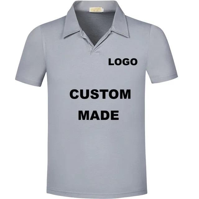 Custom Group Polo Shirt Logo Wholesale Design Team Work Polos Men Shirts Fashion Brands Style Casual Printing Slim Fit Clothing